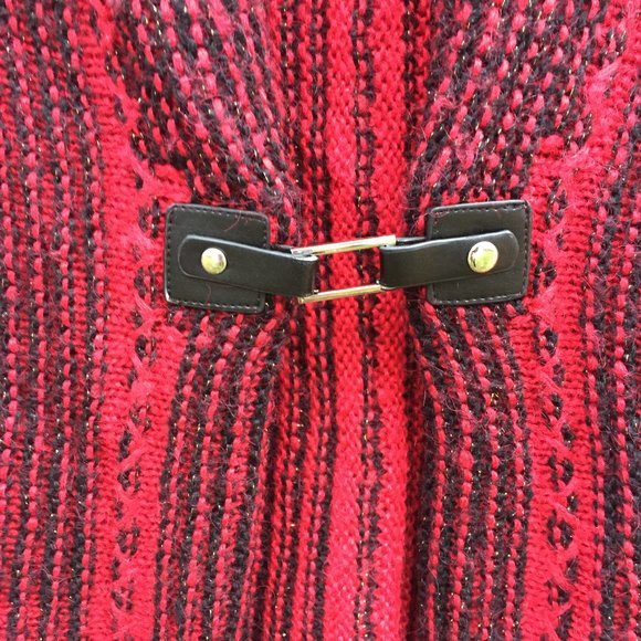 Chic Knits mohair acrylic popover red black sweater vest - size S - Picture 3 of 7